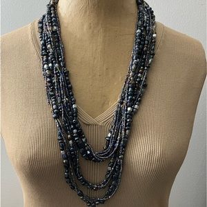 Multi Facetted Mystic Bead Double Strand Necklace New